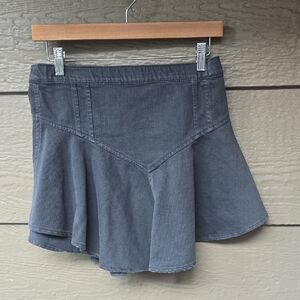 Aerie denim mini circle skirt washed black